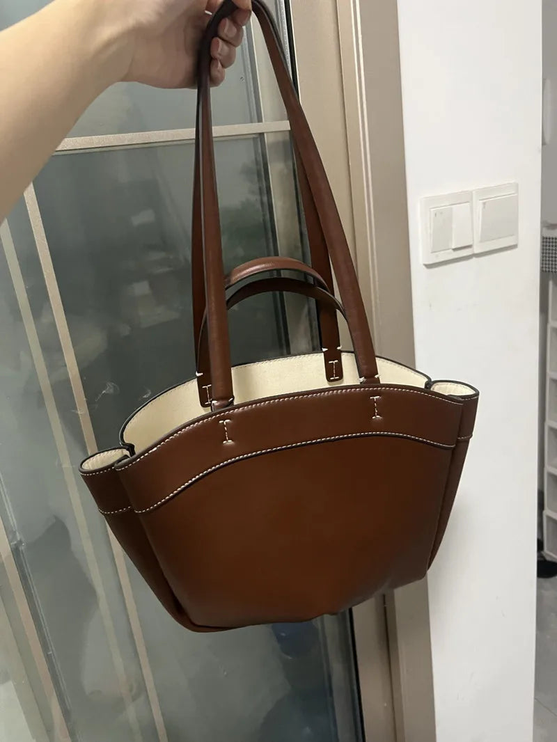 Frauen Einkaufstasche Achsel Tasche große Kapazität Pu Leder Umhängetasche Retro Umhängetasche lässig tragbare Beutel taschen Handtasche