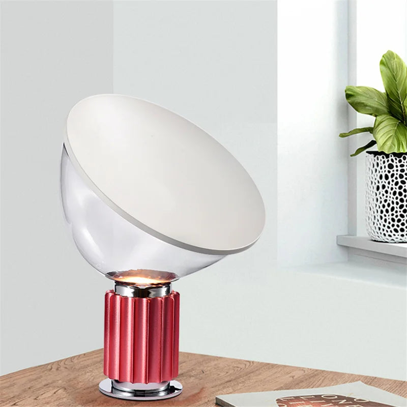 Italien Designer Radar Tischlampe Aluminium Glasschirm LED Schreibtisch Licht Schlafzimmer Nachttisch Arbeitszimmer Wohnzimmer High-End-Dekorbeleuchtung