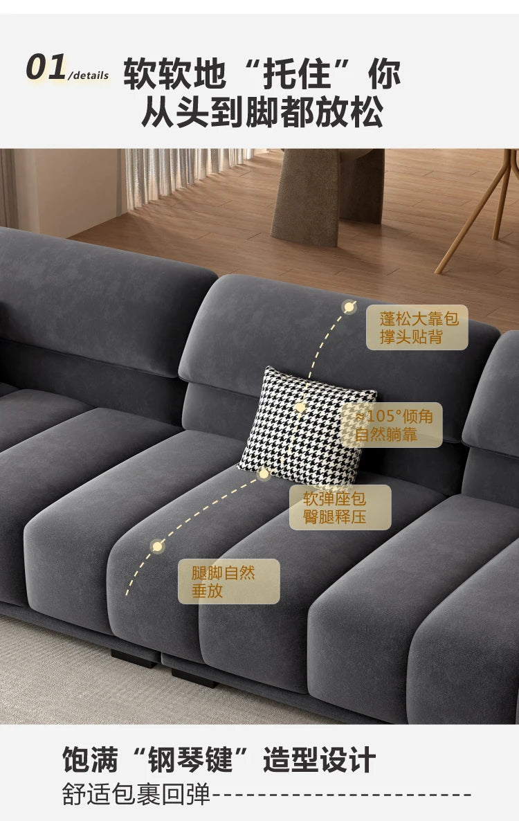 Luxuriöses europäisches Sofa für Wohnzimmer, minimalistisches modulares Sofa, bequeme Lounge, Divano Soggiorno Di Lusso, Raumdekoration