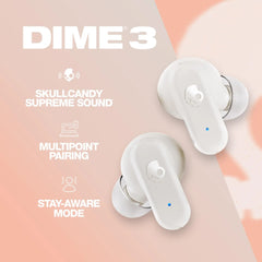 Choice Skullcandy DIME 3 Bluetooth 5.3-Kopfhörer mit intelligentem Mikrofon, wasserdichte HD-Sprach-Ohrhörer, integrierte Fliesen, 20 Stunden Akkulaufzeit