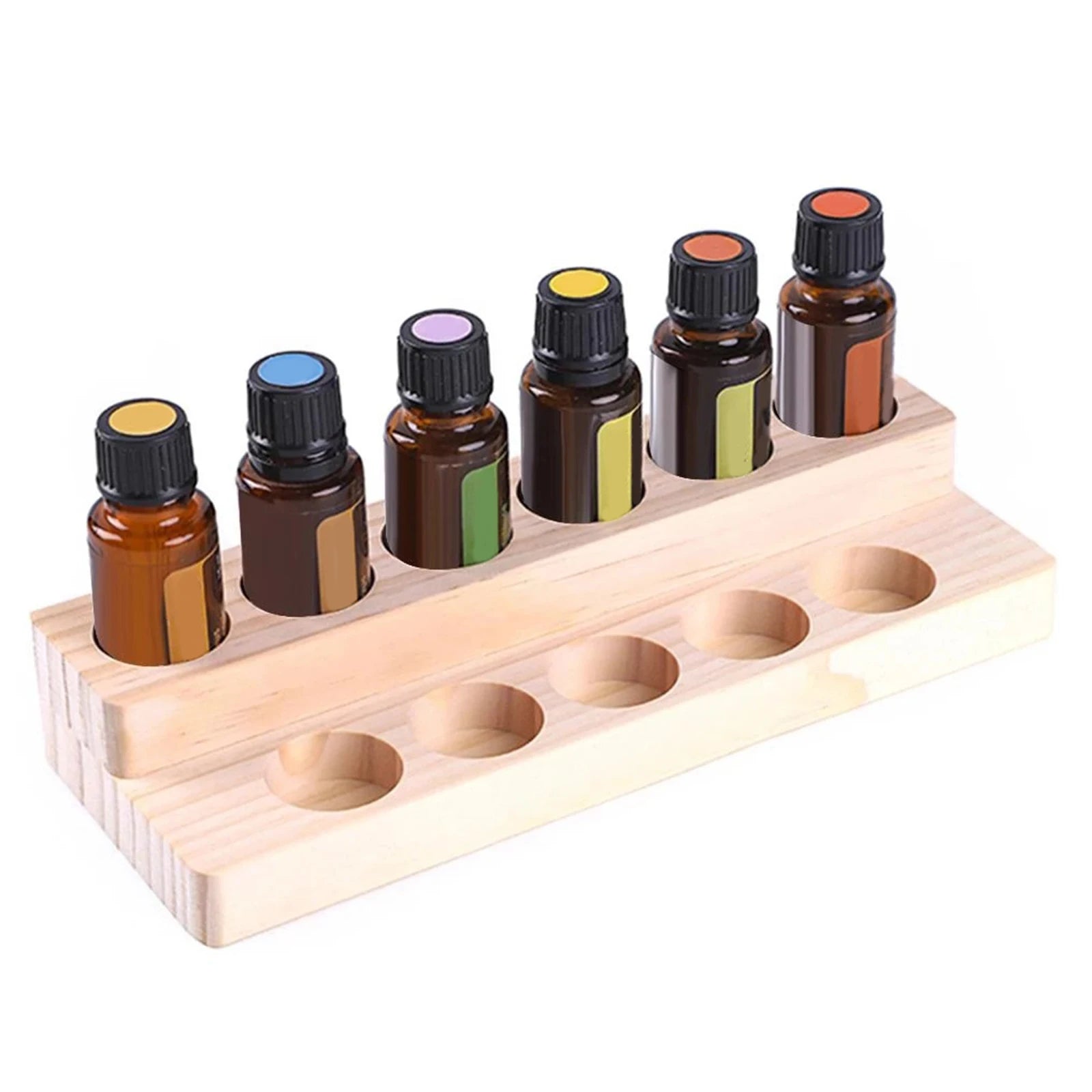 Essential Oils Storage Rack Multifunctional Wooden Cosmetic Organizer Bottles Perfume Aromatherapy Nail Polish Storage Tray