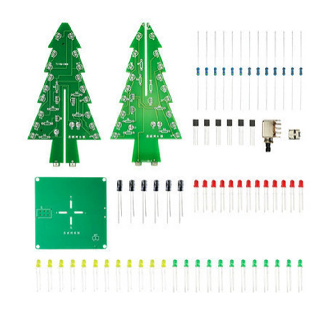 3D Weihnachtsbaum 3D LED Flow Flash DIY Kit Rot/Grün/Gelb LED Weihnachtsblitz Baum DIY Schaltung Elektronik Kit