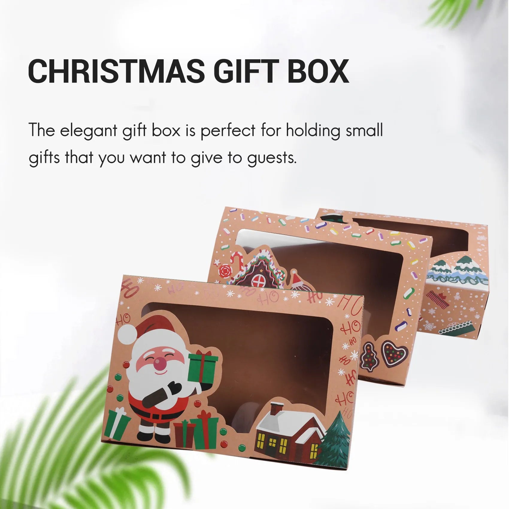 12 Stück tragbare Box aus Kraftpapier, Geschenkhalter, Goody Candy Box, Keksboxen für Weihnachten