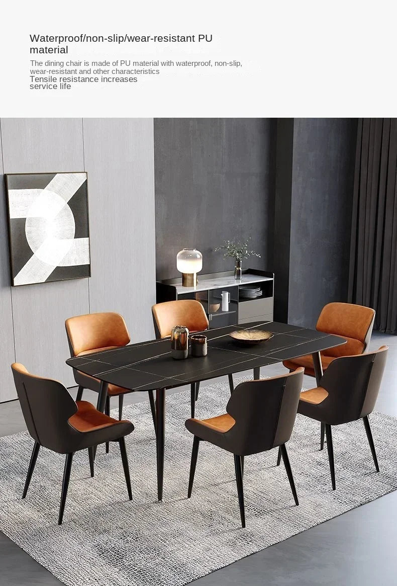 Orange moderne Luxus Esszimmers tühle Metall Schlafzimmer Garten Nagel Leder Stuhl Schreibtisch Balkon Sillas de Comedor Wohnzimmer möbel