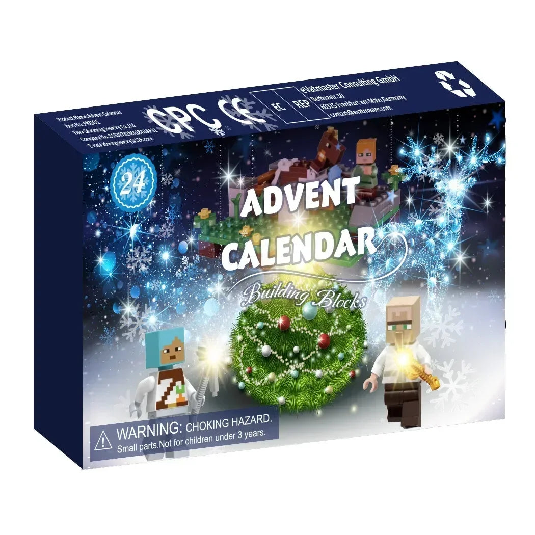 24 Teile/schachtel Minecraft Robort Figur Weihnachten Advent Kalender Überraschung Box Anime Modell Figur Mini Puppen Spielzeug Neue Jahr Geschenk