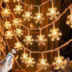 1,5 M-30M USB-Batterie 220V Schneeflocke Weihnachten führte Lichterketten Lichterketten Girlande für Baum Neujahr Dekorationen Noel Navidad