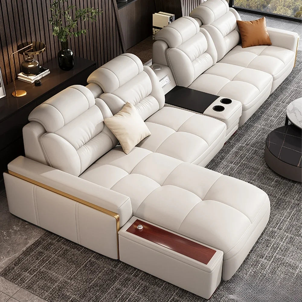 Hochwertige italienische Sofagarnituren aus echtem Leder, Couchsofas mit USB- und Bluetooth-Lautsprecher – MANBAS Wohnzimmermöbel