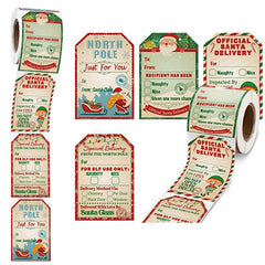 200 Blatt Weihnachtsgeschenk-Tag-Aufkleber, Vintage-Weihnachtsmann-Etiketten, Weihnachtsdekoration, Aufkleber, Umschlag, Siegel, Etiketten, Geschenke