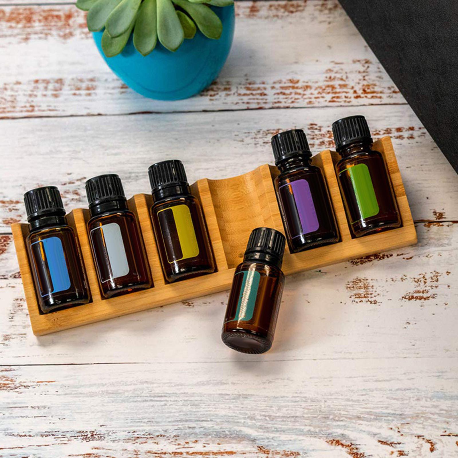 Essential Oils Storage Rack Multifunctional Wooden Cosmetic Organizer Bottles Perfume Aromatherapy Nail Polish Storage Tray