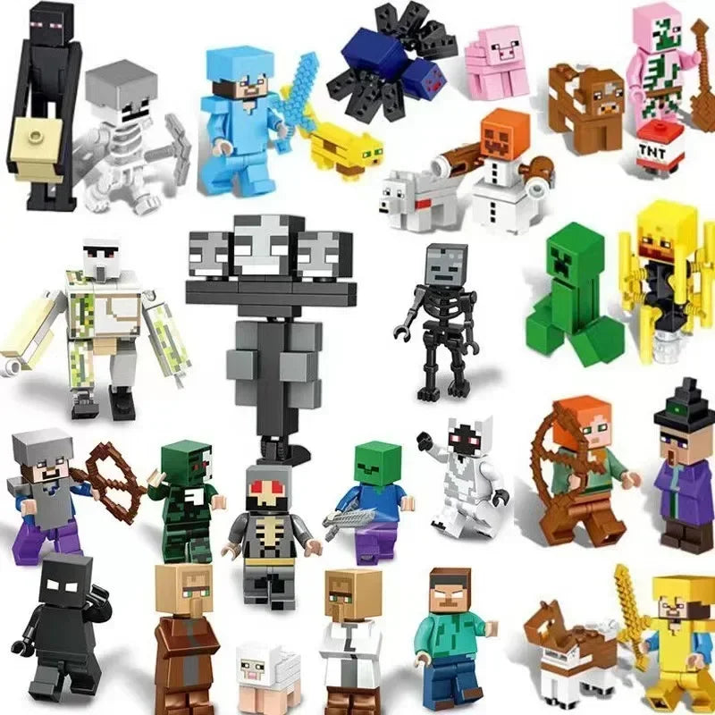 24 Teile/schachtel Minecraft Robort Figur Weihnachten Advent Kalender Überraschung Box Anime Modell Figur Mini Puppen Spielzeug Neue Jahr Geschenk