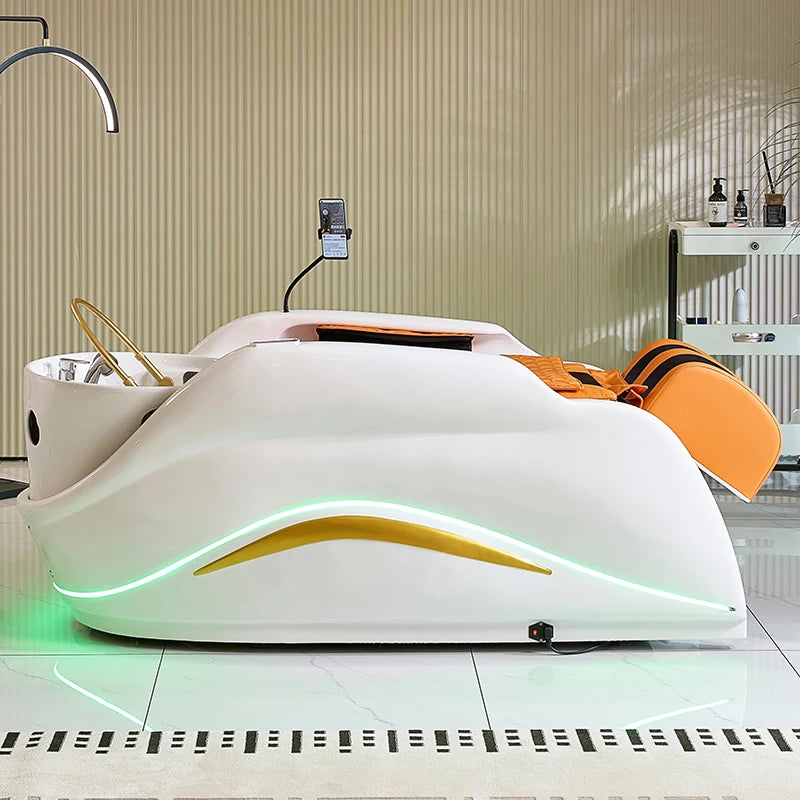 Moderner Salon für den ganzen Körper, elektrische Massage, Haarwaschbett, Kopf, Spa, Shampoo-Bett