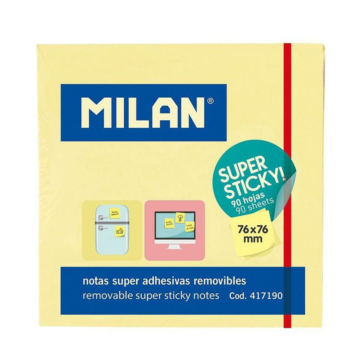 Milan Haftnotizen Milan Gelb 76 X 76 Mm (10 Stück)