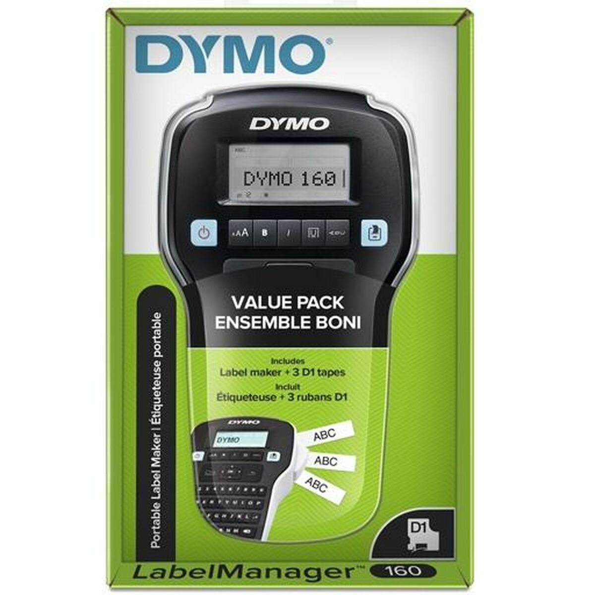 Dymo Elektrisches Etikettengerät Dymo Lm160 Schwarz 1,2 Mm 6 Stück