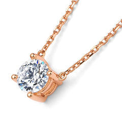 HELON Solide 18K 14K Rose Gold Runde 6,5mm Moissanite Anhänger Halskette Frauen Schmuck Lab Grown Moissanite Diamant halsketten Geschenk