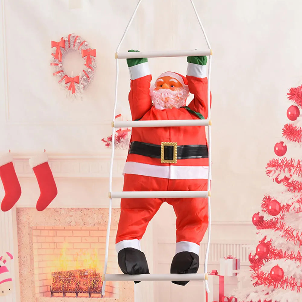 60CM Klettern Seil Leiter Santa Claus Weihnachten Dekorationen Hängen Puppe Baum Ornament Outdoor Santa Claus Puppe Anhänger