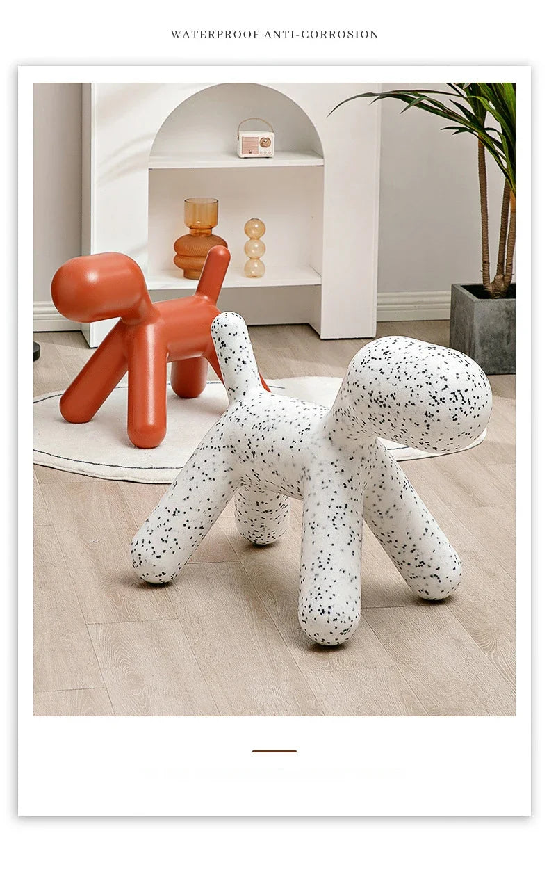 Nordische kreative Welpen Design Stuhl Kunststoff Kinder stuhl niedlichen Cartoon Kindergarten Dalmatiner Hund Tier Hocker Wohn möbel