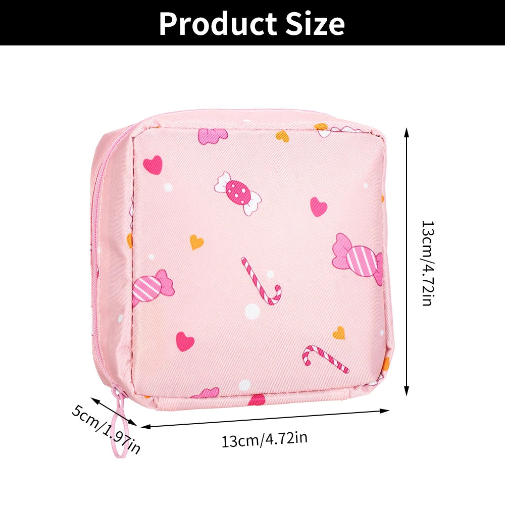 Fashion Women's Small Cosmetic Bag Travel Mini Sanitary Napkin Storage Bag Coin Money Card Lipstick Storage Bag Wallet Bag