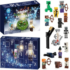 24 Teile/schachtel Minecraft Robort Figur Weihnachten Advent Kalender Überraschung Box Anime Modell Figur Mini Puppen Spielzeug Neue Jahr Geschenk