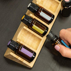 Essential Oils Storage Rack Multifunctional Wooden Cosmetic Organizer Bottles Perfume Aromatherapy Nail Polish Storage Tray