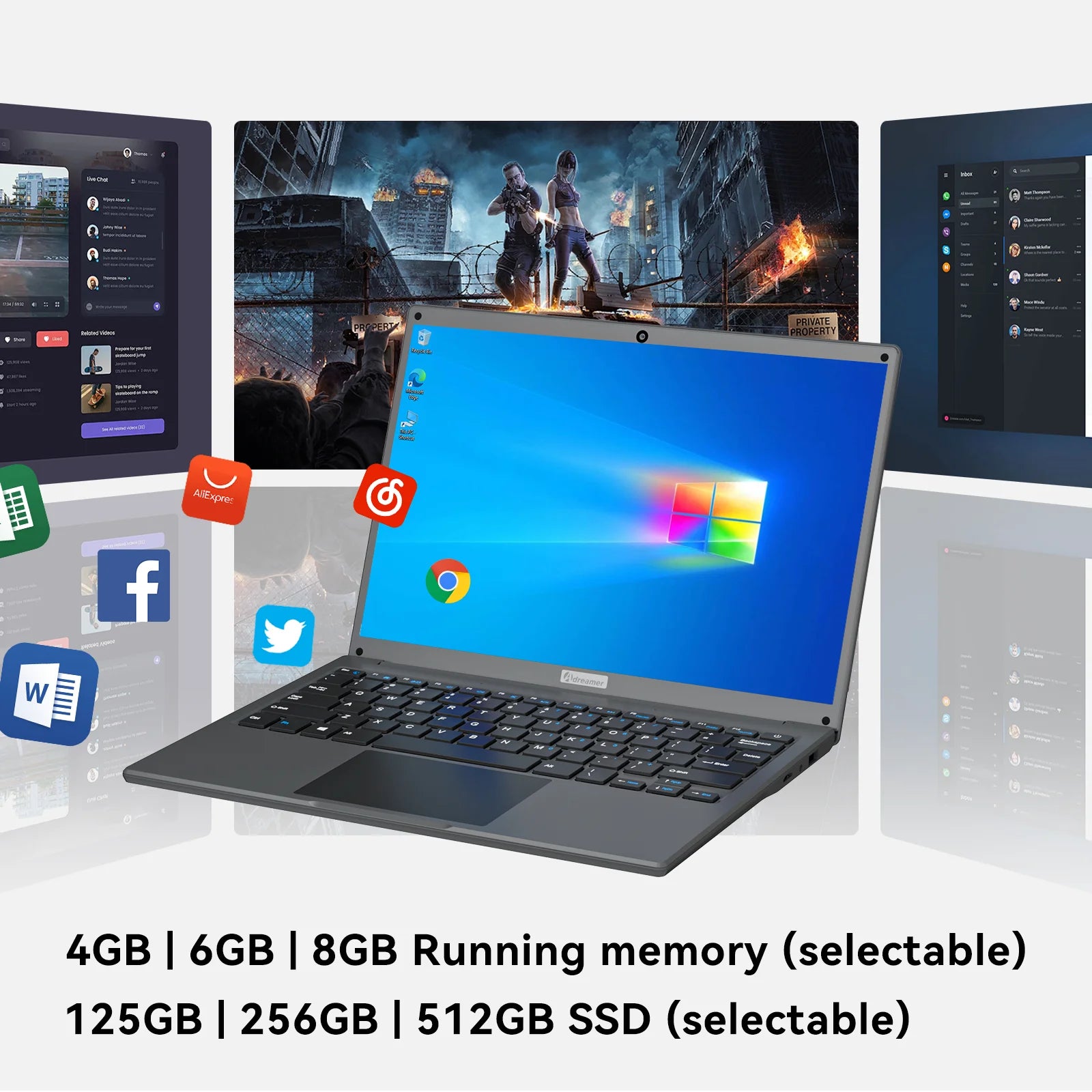 (Clearance) 13,3 Zoll billige Laptop mit Intel CPU 2,5 k fhd ips 2,5 k fhd Display Notebook Adreamer Laptop zum Verkauf