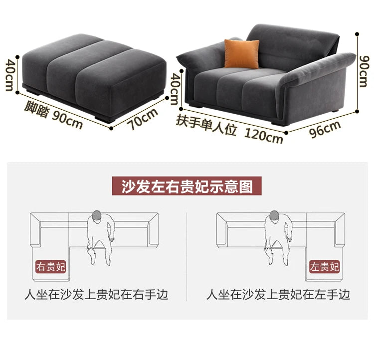 Luxuriöses europäisches Sofa für Wohnzimmer, minimalistisches modulares Sofa, bequeme Lounge, Divano Soggiorno Di Lusso, Raumdekoration