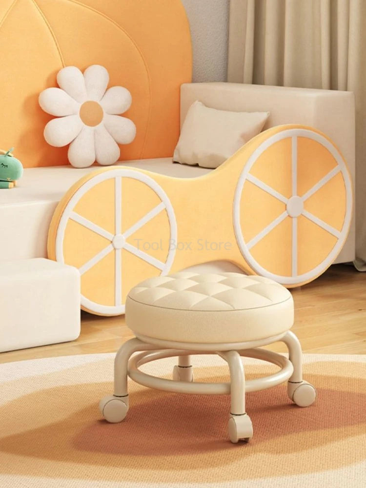 Haushalts rolle niedriger Hocker kleiner Fuß schemel Kinder runder Hocker Stuhl Wohnzimmer Mini Sofa Hocker mit Rädern Wohn möbel