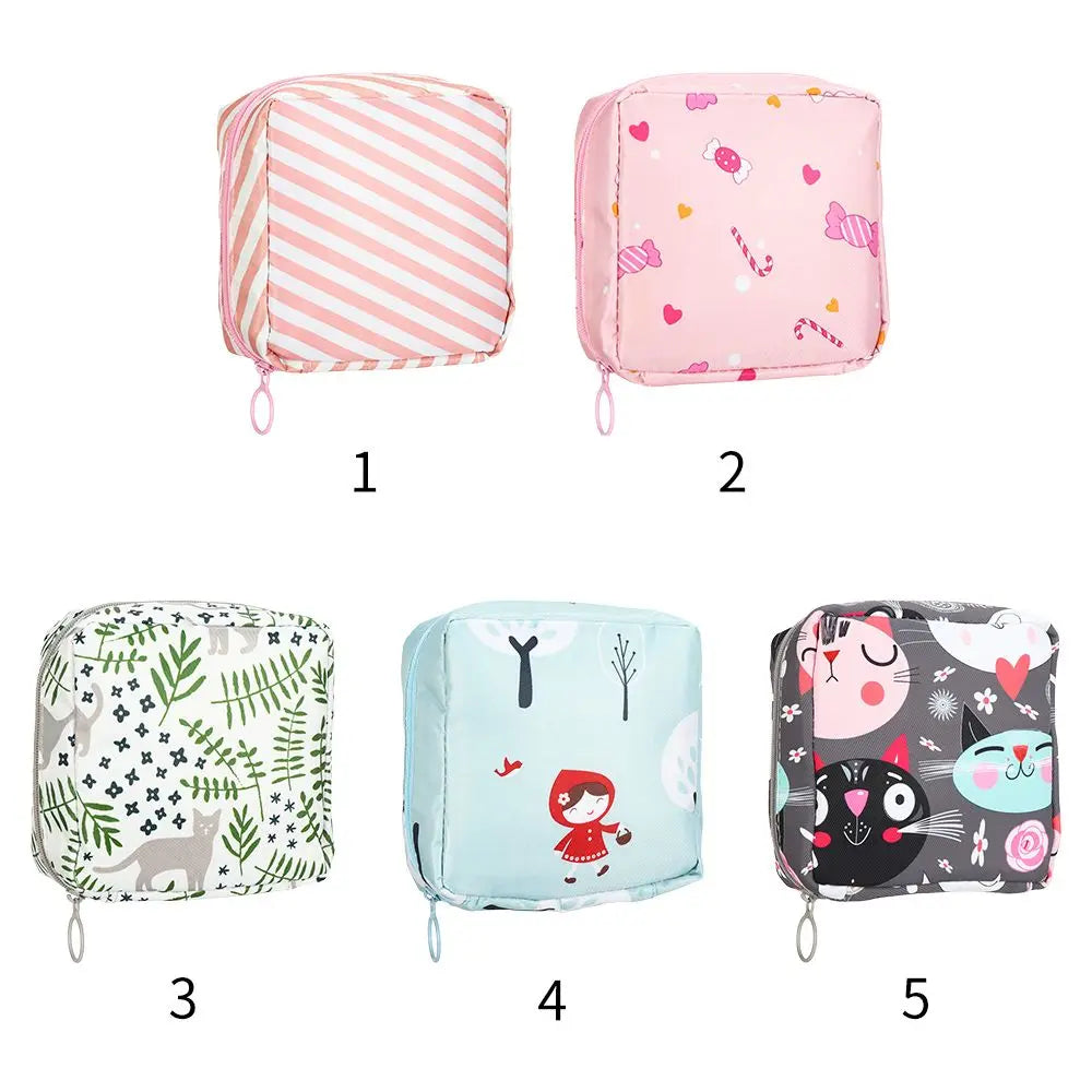 Fashion Women's Small Cosmetic Bag Travel Mini Sanitary Napkin Storage Bag Coin Money Card Lipstick Storage Bag Wallet Bag