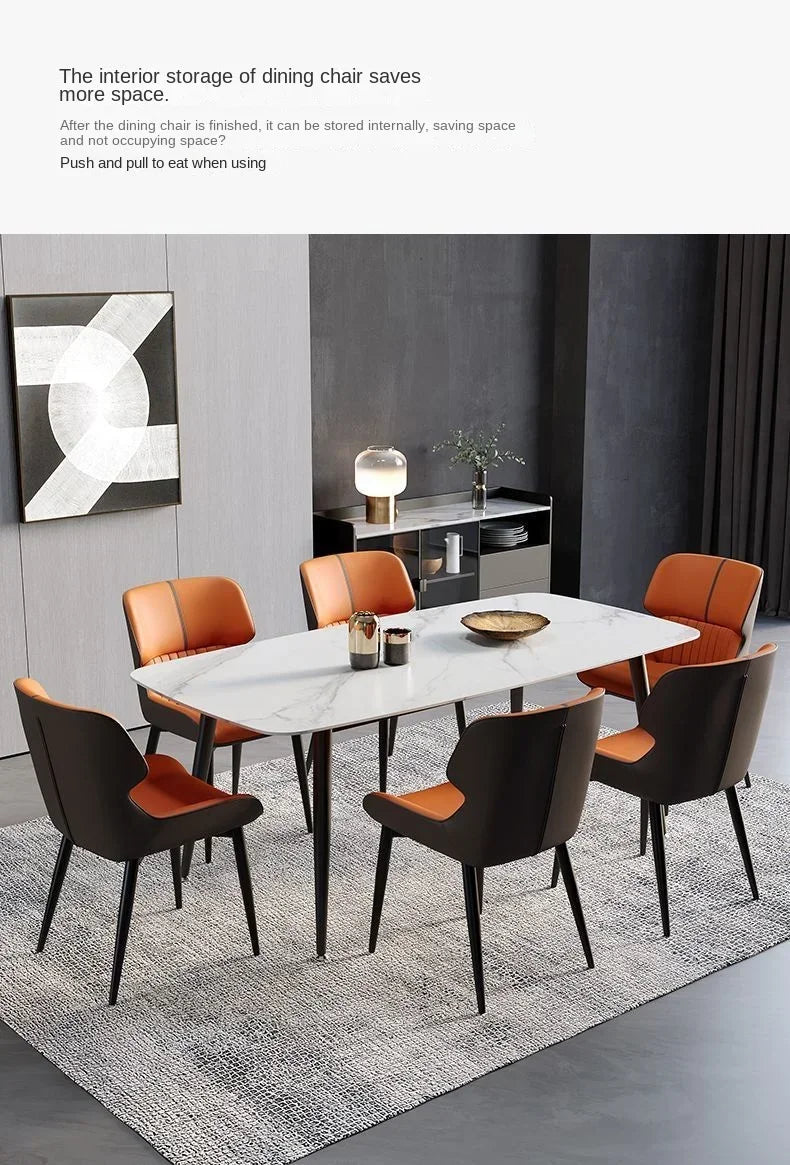 Orange moderne Luxus Esszimmers tühle Metall Schlafzimmer Garten Nagel Leder Stuhl Schreibtisch Balkon Sillas de Comedor Wohnzimmer möbel