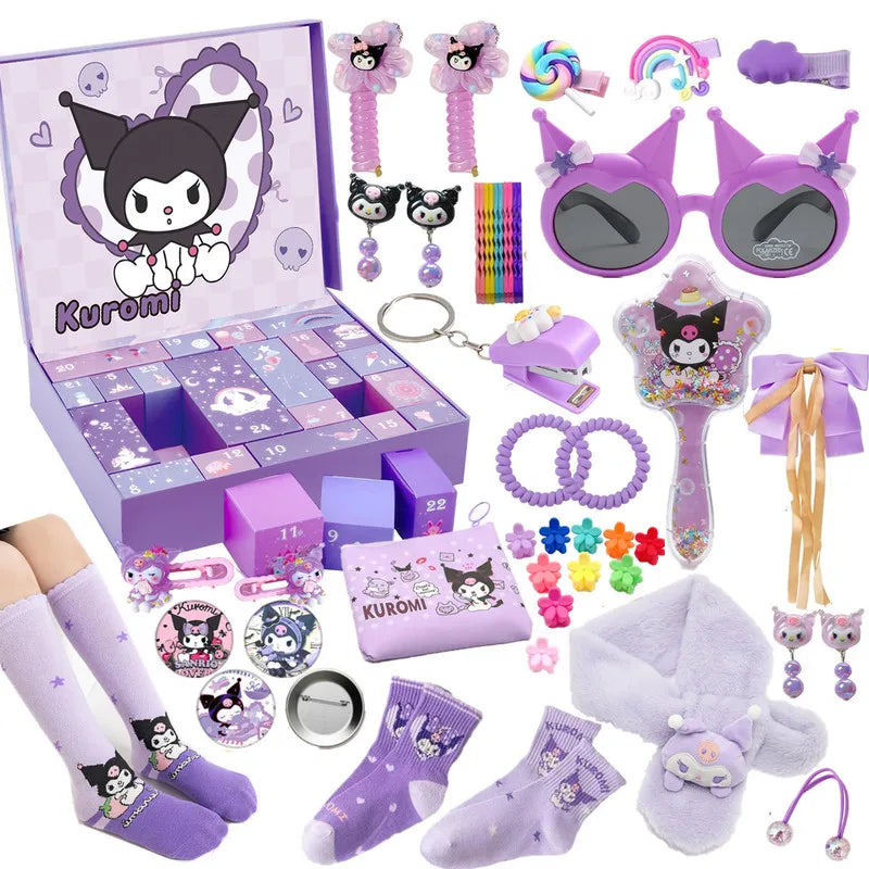 2024 Trendy Kuromi Puppe Poke Hello Kitty Anhänger Schlüsselanhänger Anhänger Sanrio Loch Blind Box Weihnachten Kinder Lotterie Spielzeug