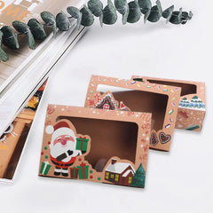 12 Stück tragbare Box aus Kraftpapier, Geschenkhalter, Goody Candy Box, Keksboxen für Weihnachten