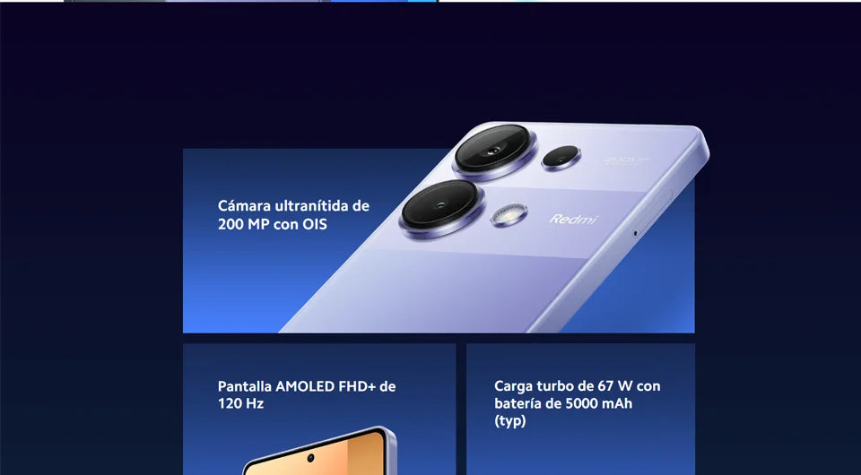 Xiaomi redmi note 13 pro 4g smartphones nfc 120 hz amoled fhd bildschirm 67 w 5000 mah 200 mp kamera globale version