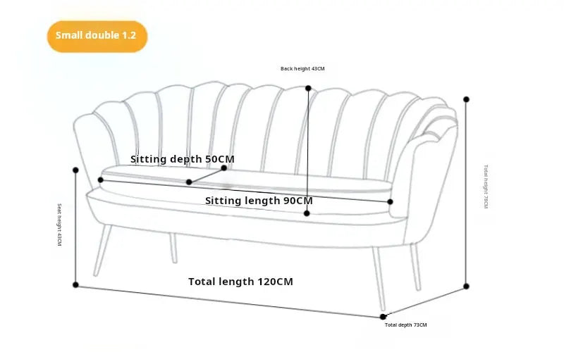 Ins nordischen Samt 2-Sitzer Sofa Einzels ofa Wohnzimmer Ecke entspannenden Sessel Luxus Lounge warten weichen Stuhl Wohn möbel