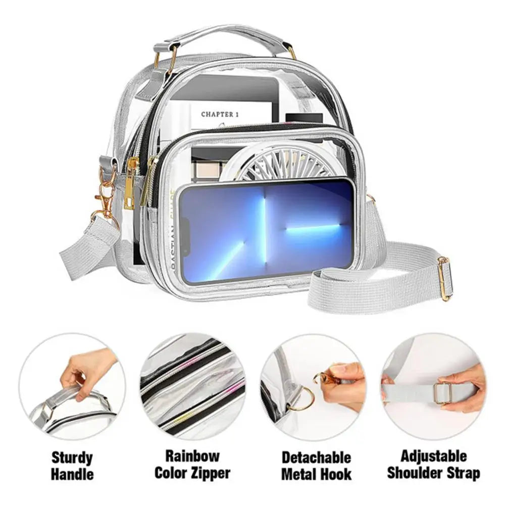 Für Beschreibung Beschreibung transparente Damen tasche PVC transparente Tasche für Konzert klare Taschen für Frauen Frauen klare Tasche groß