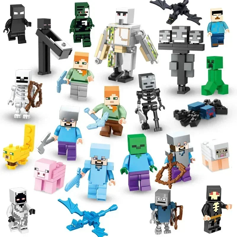 24 Teile/schachtel Minecraft Robort Figur Weihnachten Advent Kalender Überraschung Box Anime Modell Figur Mini Puppen Spielzeug Neue Jahr Geschenk