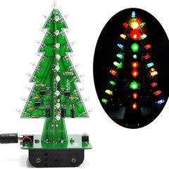 3D Weihnachts baum Löten Praxis elektronische Wissenschaft Montage Kit 3 Farbe/7 Farbe blinkend LED-Platine DIY Elektronik-Kits