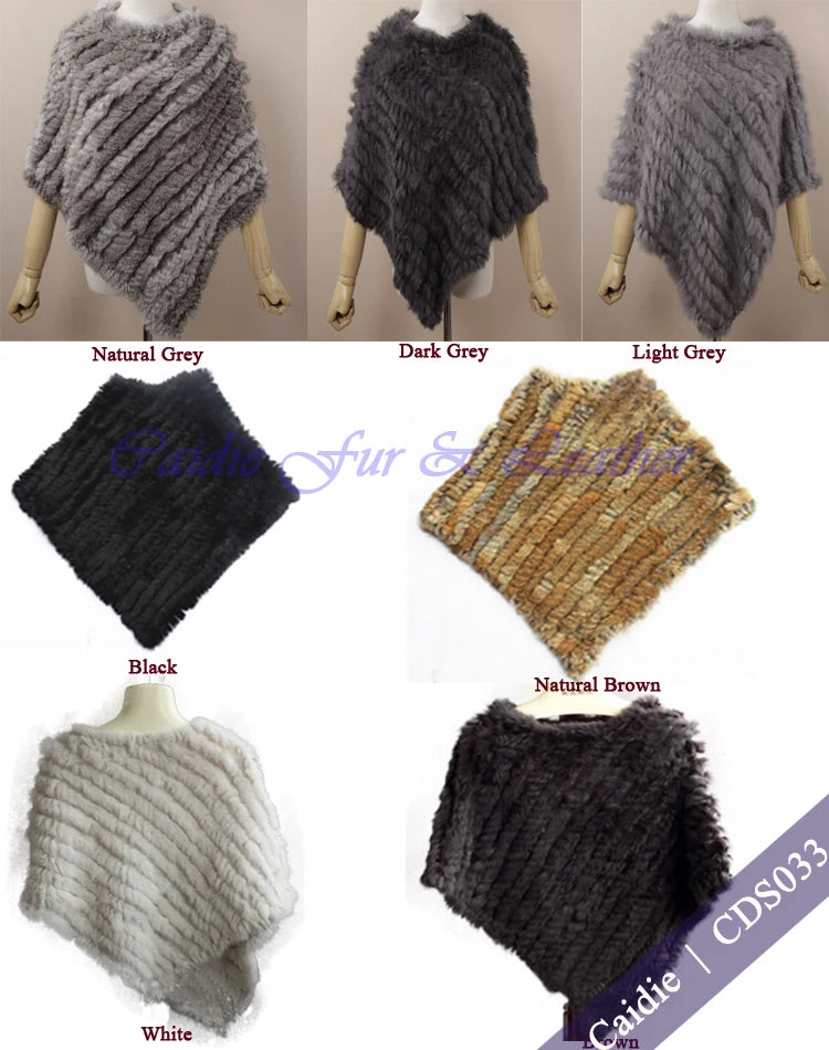 HSPL Pelz Poncho 2022 Herbst Echt Kaninchen Heißer Verkauf Dreieck Gestrickte Frauen Pullover Dame Pashmina Wrap poncho pele de coelho